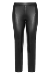 Kunstleder leggings damen High Waist lederhose damen leggins blickdicht schwarz damen leggings leggins damen leder leggings damen thermoleggins für damen lederleggings schwarz Schwarz 40 L - 1