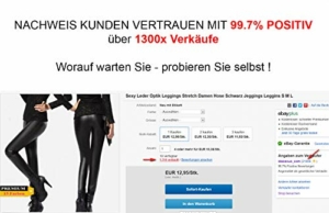 LA FERANI - Premium High Waist Leggings Leder Optik Stretch Schwarz mit hohem Bund - Total Shaper figurbetont für Damen Frauen (M/L) - 8