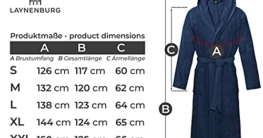 LAYNENBURG Bademantel Damen & Herren Kuschelvelours - 100% Baumwolle - Velours & Frottee - Kapuze - GRATIS Badeslipper - OEKO TEX - (XL, Blau) - 5