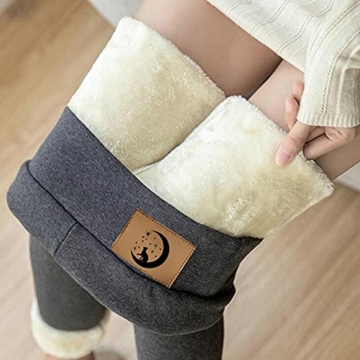 Leggings Damen Thermo Leggings Damen Winter Leggins Warme Hohe Taille Stretch Thermohose Plush Futter Weiche Slim Hosen Norweger Thermo Winter Leggings, Pants mit Teddy Fell gefüttert Wärmeschutz - 4