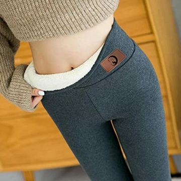 Leggings Damen Thermo Leggings Damen Winter Leggins Warme Hohe Taille Stretch Thermohose Plush Futter Weiche Slim Hosen Norweger Thermo Winter Leggings, Pants mit Teddy Fell gefüttert Wärmeschutz - 5