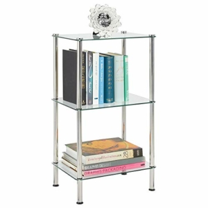 mDesign modernes Badregal – Badorganizer aus Glas mit 3 Ebenen – elegante Duschablage für Handtücher, Cremes und Kosmetik – durchsichtig und silberfarben - 5