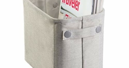mDesign Toilettenpapierhalter (klein) aus Baumwolle – auch als Aufbewahrungskorb für Handtücher und Zeitungen – elegante Toilettenpapier-Aufbewahrung – hellgrau - 6