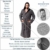 Morgenstern Bademantel Herren mit Kapuze aus Frottee in Blau, Grau, XL - 2