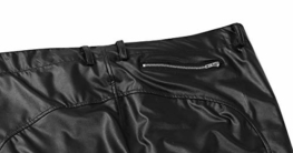 MSemis Herren Strumpfhose Wetlook Lederhose Pants Tight Glanz Leggings Leder-Optik Hose Ouvert Panty Unterwäsche mit Reißverschluss Clubwear M L XL Schwarz Medium - 6