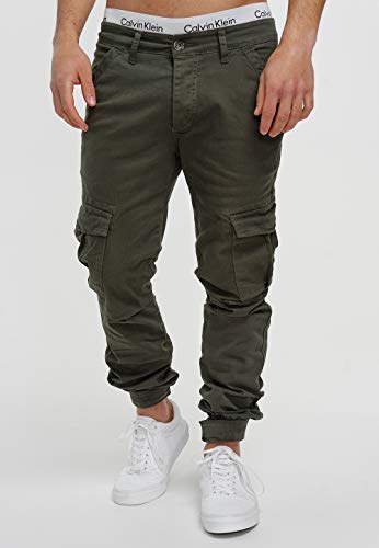 OneRedox Herren Chino Pants Jeans Joggchino Hose Jeanshose Skinny Fit Modell H-3408 Khaki 33 - 3