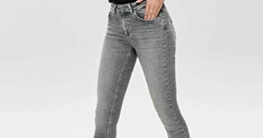ONLY Damen Onlblush Mid Ank Raw Jns Rea0918 Noos Skinny Jeans, Grau (Grey Denim Grey Denim), L 32L EU - 3