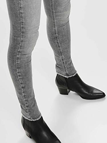ONLY Damen Onlblush Mid Ank Raw Jns Rea0918 Noos Skinny Jeans, Grau (Grey Denim Grey Denim), L 32L EU - 6