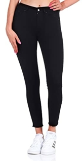 ONLY Damen onlBLUSH MID SK ANK RAWJNS REA2343 NOOS Skinny Jeans, Schwarz (Black Denim), W33/L34 (Herstellergröße: XL) - 1