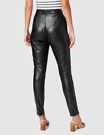 Only Damen ONLJESSIE FAUX LEATHER LEGGING OTW NOOS Leggings, Black, M - 4