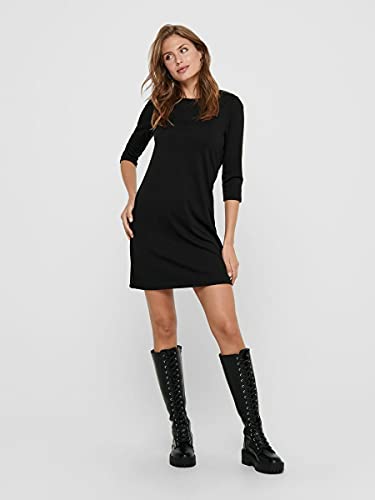 ONLY NOS Damen Kleid Onlbrilliant 3/4 Dress Jrs Noos, Schwarz (Black), 40 (Herstellergröße: L) - 6