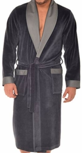 Revise Raul RE-102 Elegant Herren Bademantel - Morgenmantel – Graphite Gr. XL - 1