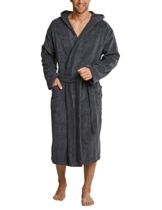 Schiesser Herren Kapuze Bademantel, Grau (200-grau), XL - 1