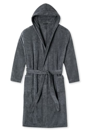 Schiesser Herren Kapuze Bademantel, Grau (200-grau), XL - 3