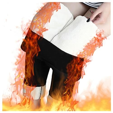 Thermoleggins Damen Lang High Waist Fleece Thermo Hose Winter Warme Jogginghose Gefüttert Thermohose Elastische Strumpfhosen Yogahosen Ski Thermohose - 4