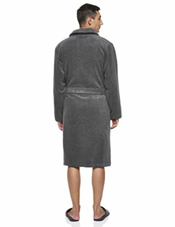 Tommy Hilfiger Herren Bademantel Icon bathrobe, Gr. Large, Grau (MAGNET 884) - 2