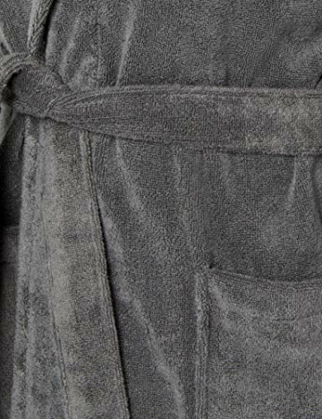 Tommy Hilfiger Herren Bademantel Icon bathrobe, Gr. Large, Grau (MAGNET 884) - 5