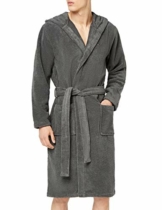 Tommy Hilfiger Herren Icon Hooded Bathrobe Bademantel, Dunkelgrau (Magnet 884), L - 1