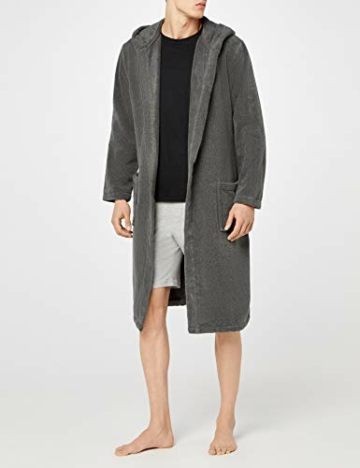 Tommy Hilfiger Herren Icon Hooded Bathrobe Bademantel, Dunkelgrau (Magnet 884), L - 2