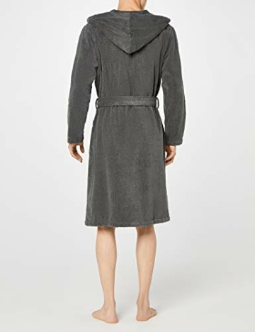Tommy Hilfiger Herren Icon Hooded Bathrobe Bademantel, Dunkelgrau (Magnet 884), L - 5
