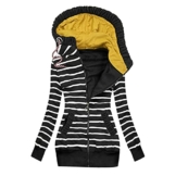 TWIOIOVE Farbblock Kapuzenjacken Damen Mode Stitching Übergangsjacke Stoffjacke Winter Casual Kapuzenjacken Outdoorjacken Reißverschluss Sweatshirt Hoodie mit Kordelzug Langarm Mantel - 1