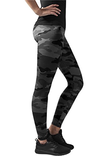 Urban Classics Damen und Mädchen Camo Leggings, lange Camouflage Sporthose für Frauen, Yogahose, dark camo, XL - 4