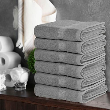 Utopia Towels - Handtücher Set aus Baumwolle 600 g/m² - 100% Baumwolle, 41x71 cm - 6er Pack (Grau) - 8
