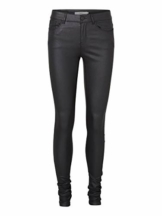 VERO MODA Damen Vmseven Nw Smooth Coated Pants Noos Hose, Black, XXS 30L EU - 1