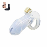 Bnmgh Spezielle Silikonverriegelung ṗēNīṣ Käfig Anti-Off-Verriegelungskäfig 4 Farben Silikon Atmungsaktive Sport-Fitnessgeräte Chástí-ty Device Pěnǐs Lock Ring Men (Farbe: Weiß) - 1