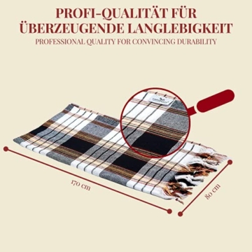 Carenesse Hamamtuch Classic 80 x 170 cm I Hamam Handtuch 100% Baumwolle I Saugfähiges & schnell trocknendes Pestemal/Fouta schwarz kariert I Hamam Strandtuch/Saunahandtuch mit kleinem Packmaß - 6