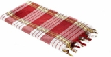 Carenesse Hamamtuch Classic 80 x 170 cm I Hamam Handtuch 100% Baumwolle I Saugfähiges & schnell trocknendes Pestemal/Fouta rot kariert I Hamam Strandtuch/Saunahandtuch mit kleinem Packmaß - 1