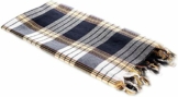Carenesse Hamamtuch Classic 80 x 170 cm I Hamam Handtuch 100% Baumwolle I Saugfähiges & schnell trocknendes Pestemal/Fouta schwarz kariert I Hamam Strandtuch/Saunahandtuch mit kleinem Packmaß - 1