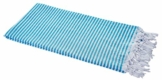 Carenesse Hamamtuch Streifen 90 x 180 cm türkis 100% Baumwolle I Sehr leichtes Hamam Handtuch extrem kleines Packmaß I Extra dünnes Pestemal / Fouta saugfähig & schnelltrocknend I Sommerplaid - 1