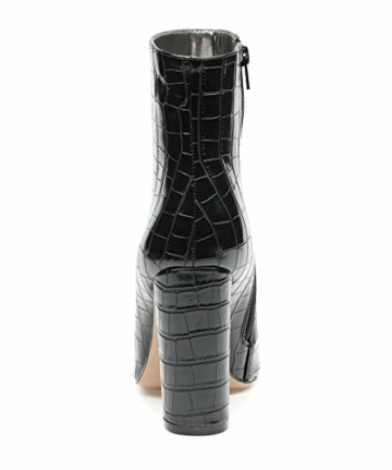 Castamere Damen Reißverschluss Stiefeletten Blockabsatz Hoch Heel 10CM Riss Schwarz Schuhe EU 41 - 3