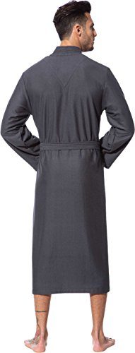 Morgenstern Kimono Bademantel Herren Saunamantel Grau Kimonobademantel Morgenmantel Baumwolle Microfaser Viskose Bambus Männer Größe XL Michael - 5
