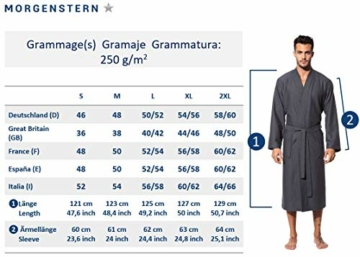 Morgenstern Kimono Bademantel Herren Saunamantel Grau Kimonobademantel Morgenmantel Baumwolle Microfaser Viskose Bambus Männer Größe XL Michael - 6