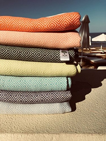 SCN Premium Hamamtuch, Saunatuch, Pestemal, Strandtuch 100x180cm (Raute) 100% türkische Baumwolle Oeko-TEX® 100 - 3