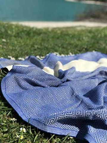 SCN Premium Hamamtuch, Saunatuch, Pestemal, Strandtuch 100x180cm (Raute) 100% türkische Baumwolle Oeko-TEX® 100 - 4
