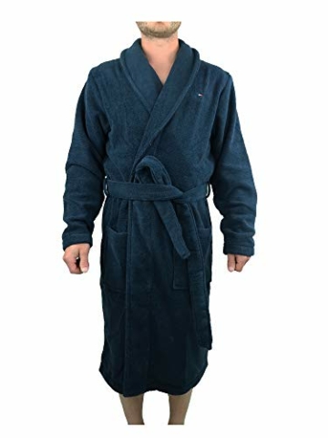 Tommy Hilfiger Herren Icon Bathrobe Bademantel, Blau (Navy Blazer-PT 416), L - 1
