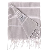 YENGAS Hamamtuch, 95 x 175 cm, Großes Allrounder Tuch aus 100 % Baumwolle, Badetuch für Spa, Sport, Yoga, Pilates, Reisen, Camping, Leicht & Platzsparend, Saunatuch mit Fransen, Strandtuch, Grau - 1
