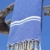 ZusenZomer Fouta Hamamtuch XL 100x190 Blau - Saunatuch Hammam Badetuch gekämmte Baumwolle Waffel Oeko-TEX® - Fair Trade Hammam Tücher - 2