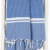 ZusenZomer Fouta Hamamtuch XL 100x190 Blau - Saunatuch Hammam Badetuch gekämmte Baumwolle Waffel Oeko-TEX® - Fair Trade Hammam Tücher - 1