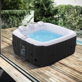 Arebos Whirlpool | aufblasbar | In- & Outdoor | 4 Personen | 100 Massagedüsen | mit Heizung | 600 Liter | Inkl. Abdeckung | Bubble Spa & Wellness Massage - 1