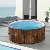 Arebos Whirlpool | Aufblasbar | In- & Outdoor | 7 Personen | Drop-Stitch | 130 Massagedüsen | mit Heizung | 1120 Liter | Inkl. Abdeckung | Bubble Spa & Wellness Massage - 1