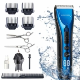 BarberBoss Haarschneidemaschine Profi Wasserdicht Haarschneider Herren Wiederaufladbar Haartrimmer Drei Geschwindigkeitseinstellungen Langhaarschneider Elektrisch Bartschneider Schnurlos Barttrimmer - 1