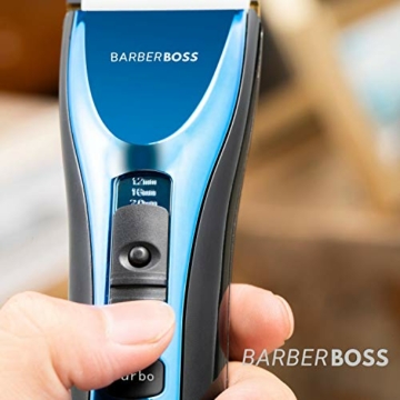 BarberBoss Haarschneidemaschine Profi Wasserdicht Haarschneider Herren Wiederaufladbar Haartrimmer Drei Geschwindigkeitseinstellungen Langhaarschneider Elektrisch Bartschneider Schnurlos Barttrimmer - 6