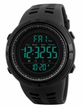 Herren Digitaluhren - 50M wasserdichte Herren Digital Sport Uhren, Schwarz große Gesicht Militär Sportuhr LED Armbanduhr für Männer mit Wecker/Count-down-Timer/Doppelzeit/Stoppuhr/12/24H - 1