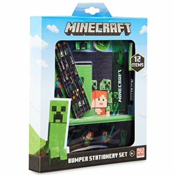 Minecraft Schulsachen, Stifte Set mit Federtasche Junge, Notizhefte, Buntstifte Kinder, Radiergummi, Spitzer, Kugelschreiber - 1