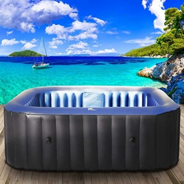 Whirlpool aufblasbar MSpa Tekapo für 4 Personen 158x158cm In-Outdoor Pool 108 Massagedüsen Timer Heizung Aufblasfunktion per Knopfdruck Bubble Spa Wellness Massage - 1