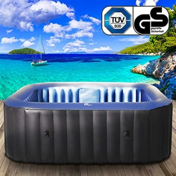 Whirlpool aufblasbar MSpa Tekapo für 4 Personen 158x158cm In-Outdoor Pool 108 Massagedüsen Timer Heizung Aufblasfunktion per Knopfdruck Bubble Spa Wellness Massage - 9